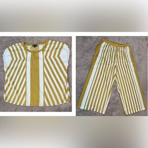 Striped Yellow/Gold and White Pantsuit
